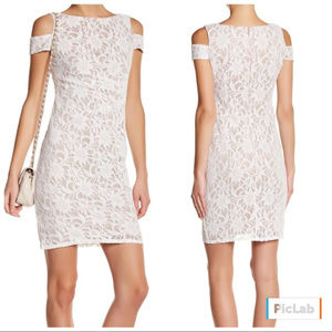 NWT Eliza J Cold Shoulder Ruched Lace dress sz 14